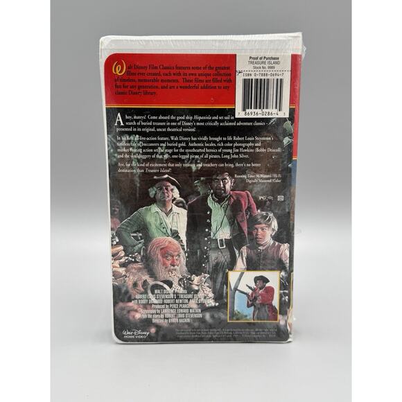 Walt Disney Film Classics Treasure Island VHS In Clamshell SEALED - Picture 3 of 4